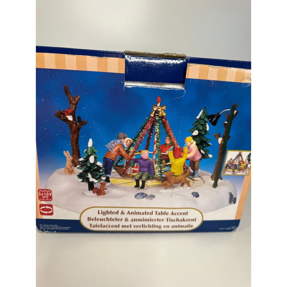 NIB Lemax 14340 Lighted Animated Winter Playground‎ Village Retired